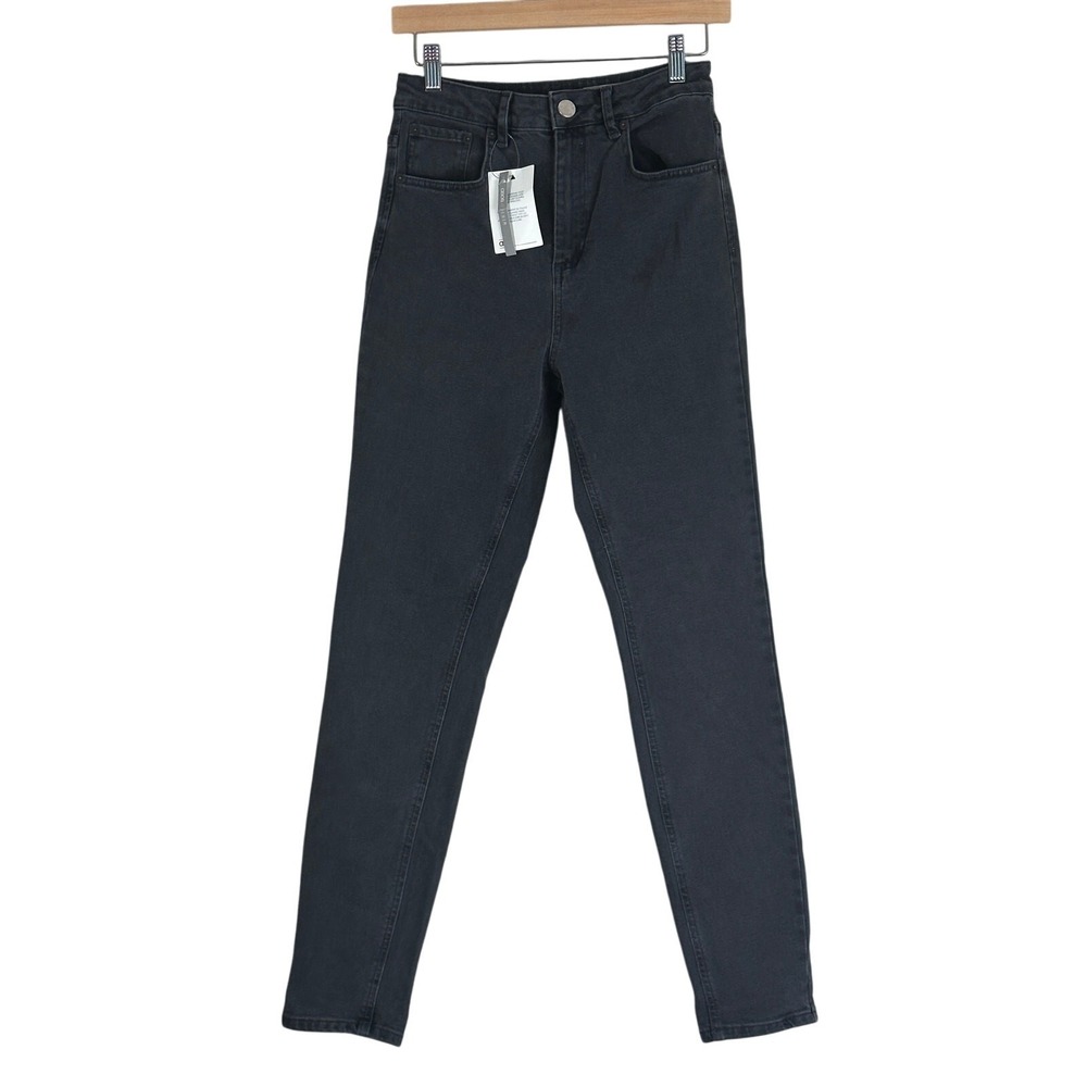 NWT ASOS Skinny Jeans Womens 26 Washed Black Stretch High Waisted Minimalist